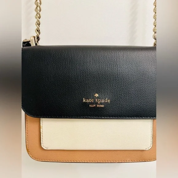 Kate Spade Black and White Crossbody Bag with Gold Hardware - Picture 3 of 10